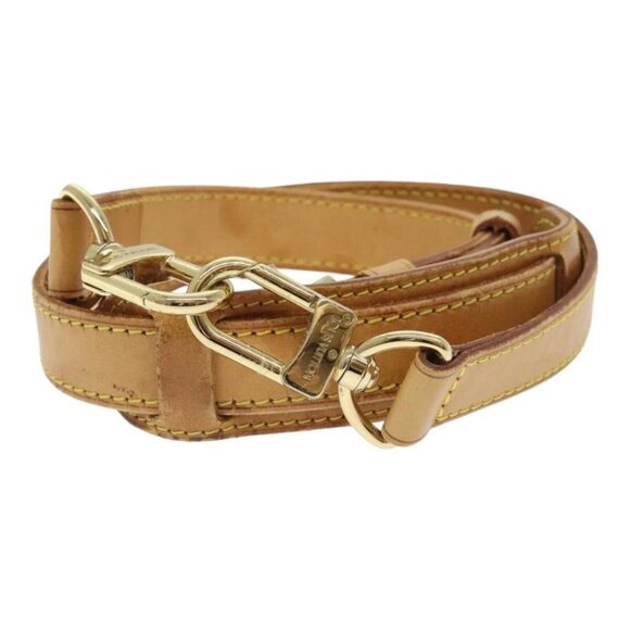 LOUIS VUITTON Adjustable Shoulder Strap Leather 36.2""-43.7"" Beige Auth 90005 - Picture 1 of 7